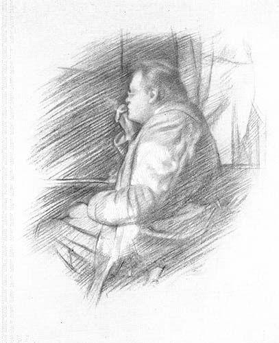 Reger taking a break during his work