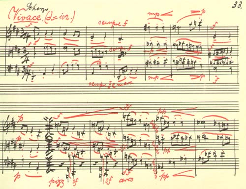 An example of Reger's calligraphic handwriting