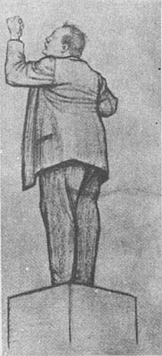 Reger as conductor, drawing by Willy von Beckerath