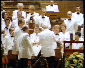 Congratulating members of the orchestra, Amsterdam 1986