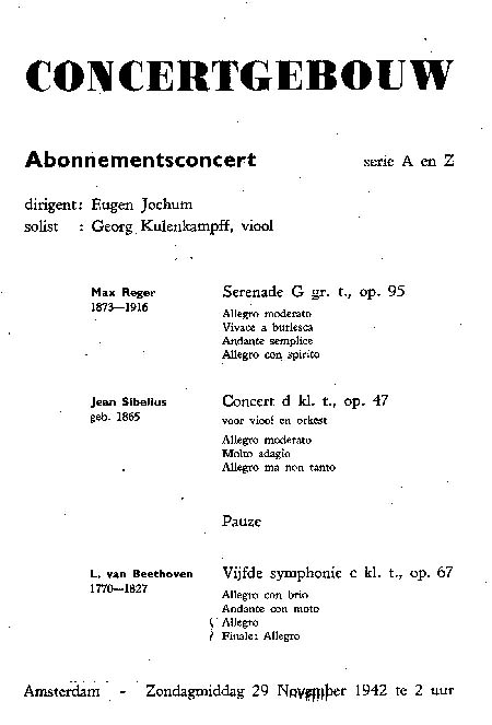 Program from November 1942